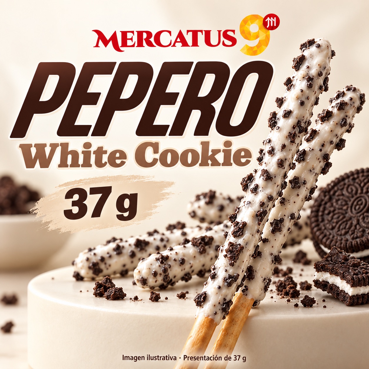 Lotte Pepero White Cookie, presentación de 37 g, Mercatus9