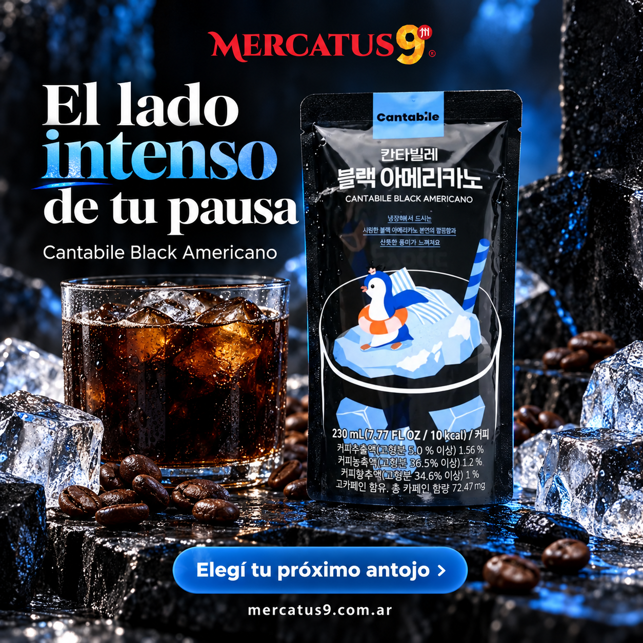 Bebida de café estilo black americano 230ml — Mercatus9, vista 1