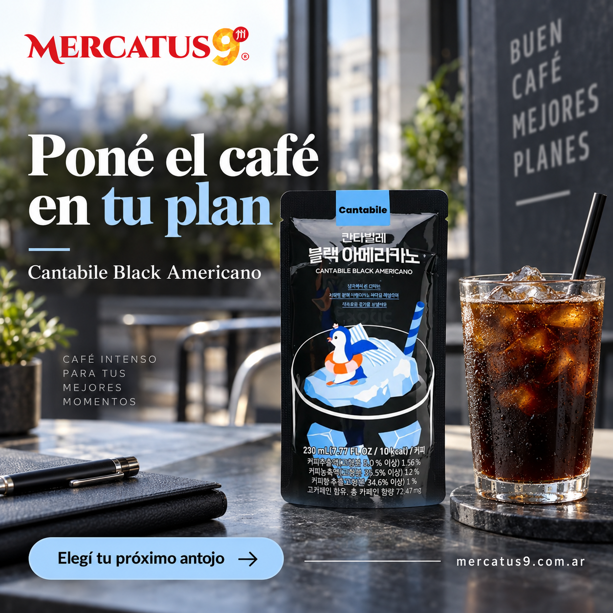 Bebida de café estilo black americano 230ml — Mercatus9, vista 2