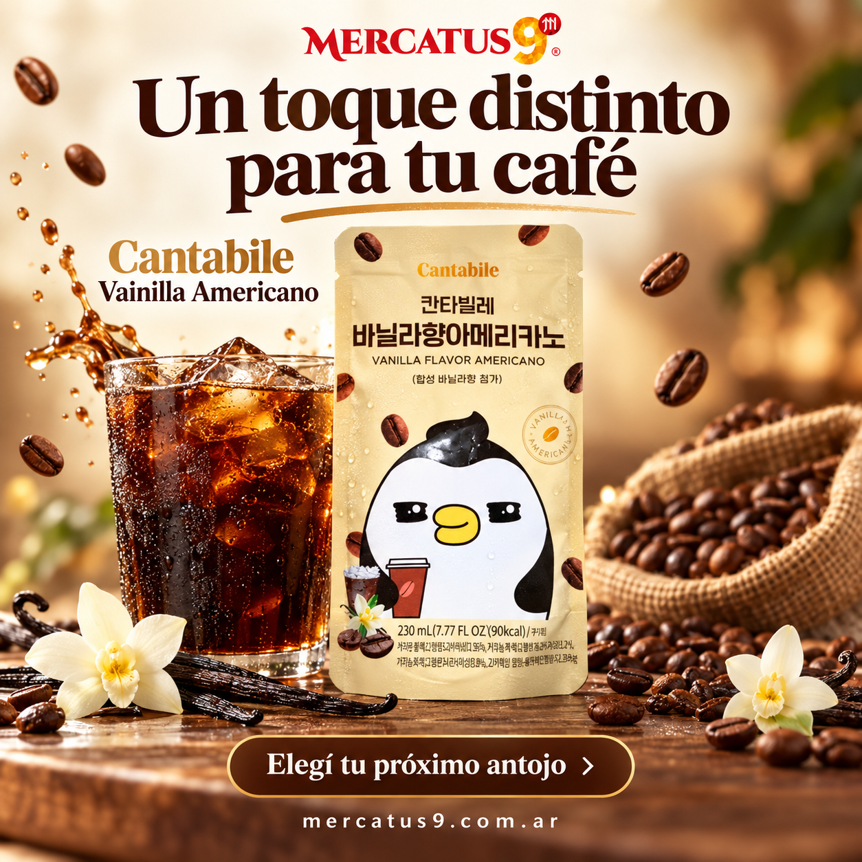Bebida de café estilo vainilla americano 230ml — Mercatus9, vista 1