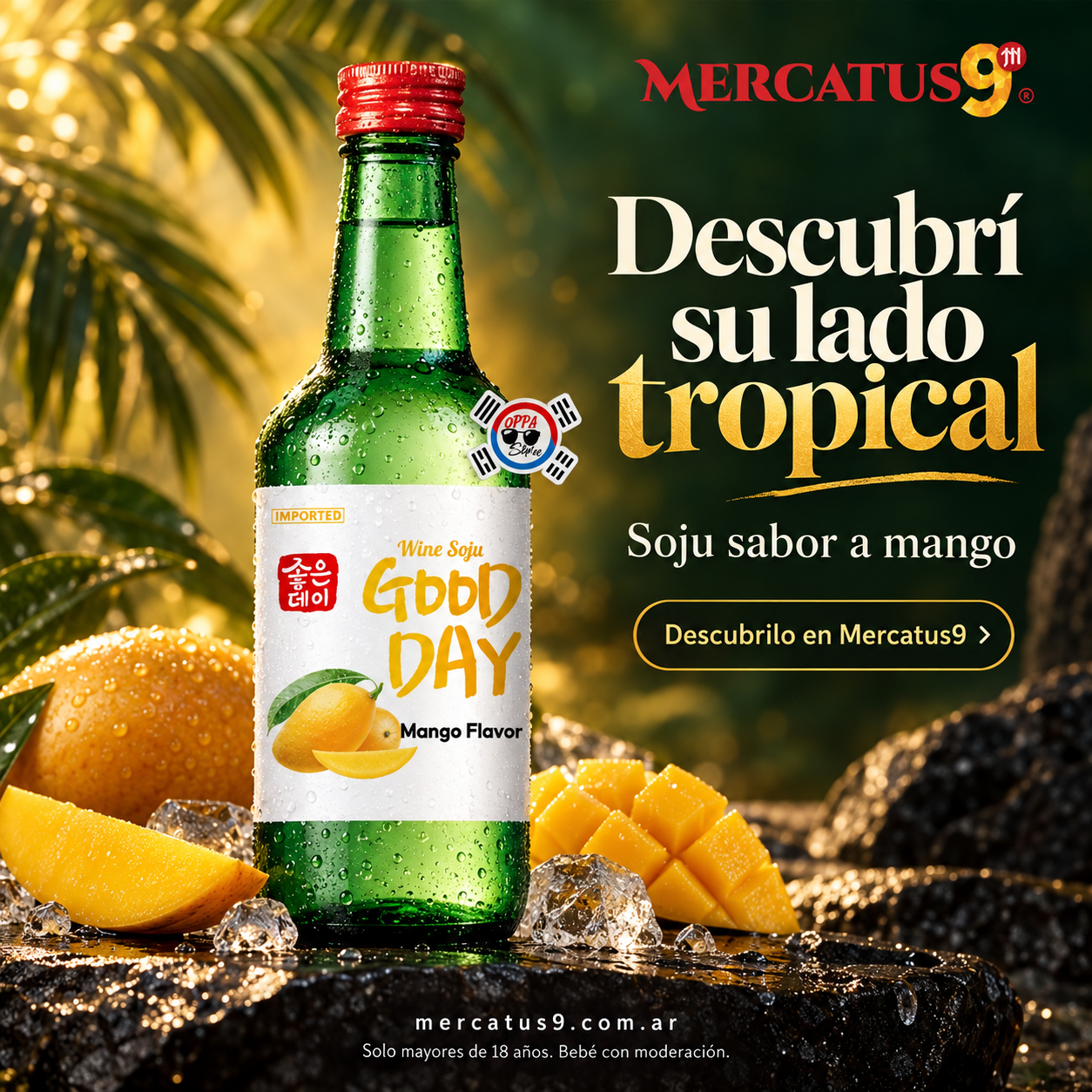 Bebida alcohólica soju sabor a mango 360ml — Mercatus9, vista 1