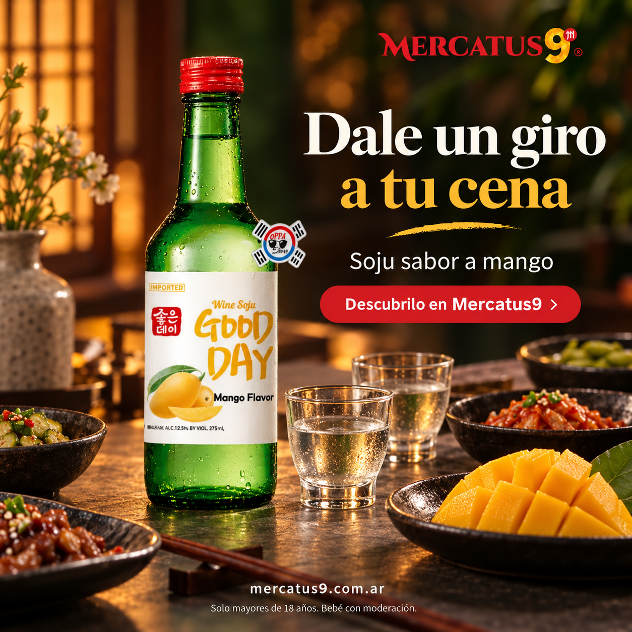Bebida alcohólica soju sabor a mango 360ml — Mercatus9, vista 2