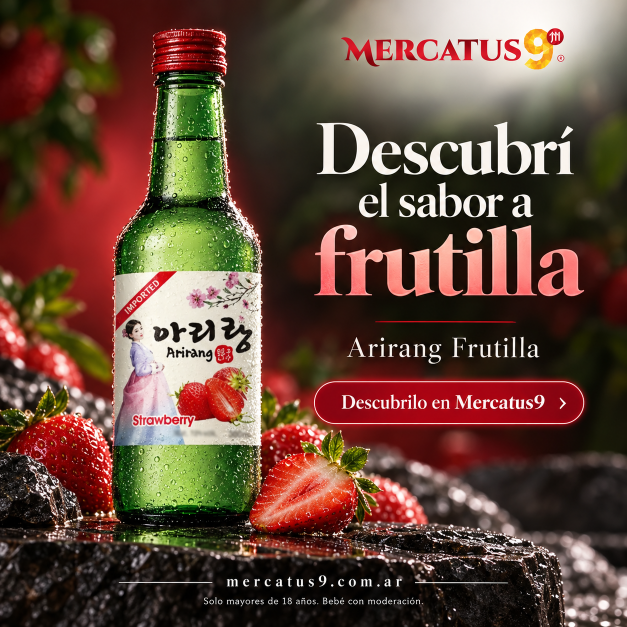 Bebida alcohólica sabor a frutilla 360ml — Mercatus9, vista 1