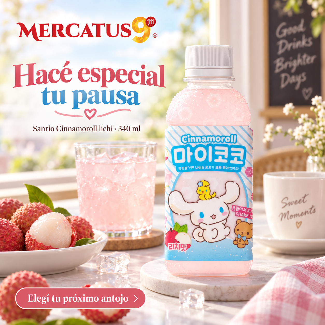 Sanrio Cinnamoroll lichi · 340 ml — escena 2