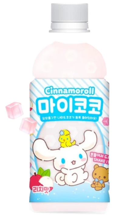 韩国 三丽欧玉桂狗椰果颗粒荔枝味饮品 340 ML