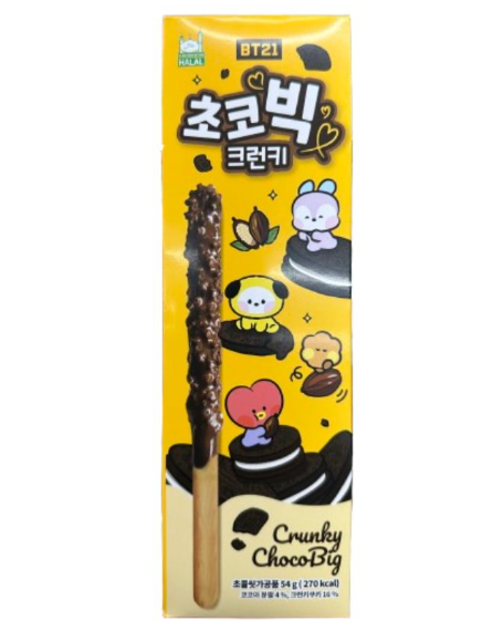 [A2KR-BT21-01] 韩国 BT21 巧克力香脆棒饼 54G