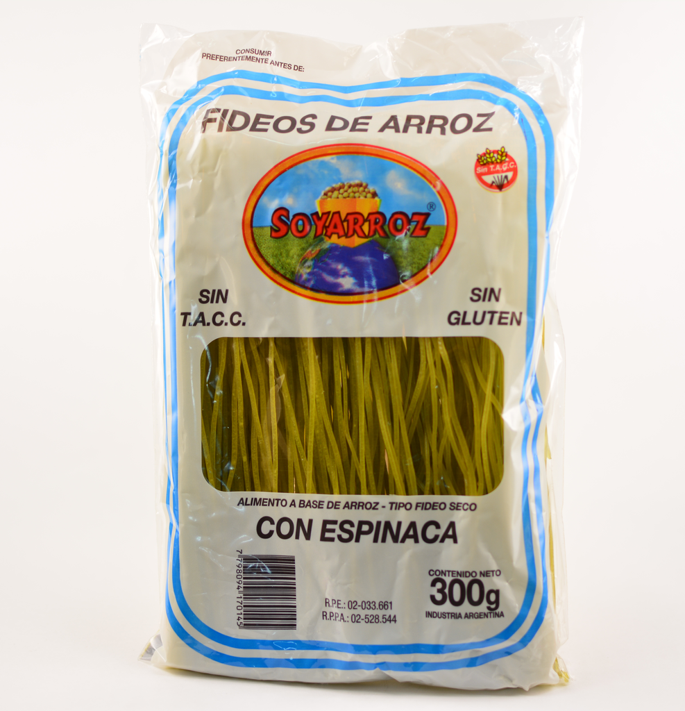 SOYARROZ FIDEOS DE ARROZ ESPINACA 300G