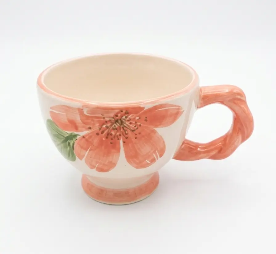 TAZON PINTADO FLOR ROSA  