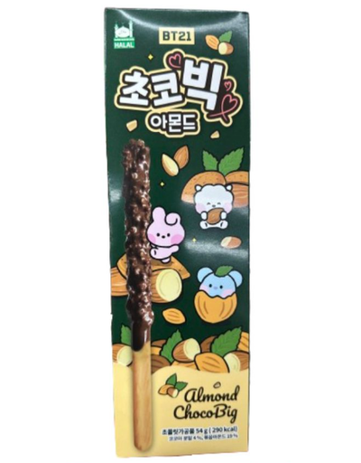 [A2KR-BT21-02] CHOCOBIG BAR WITH CHOCOLATE WITH ALMONDS 54G